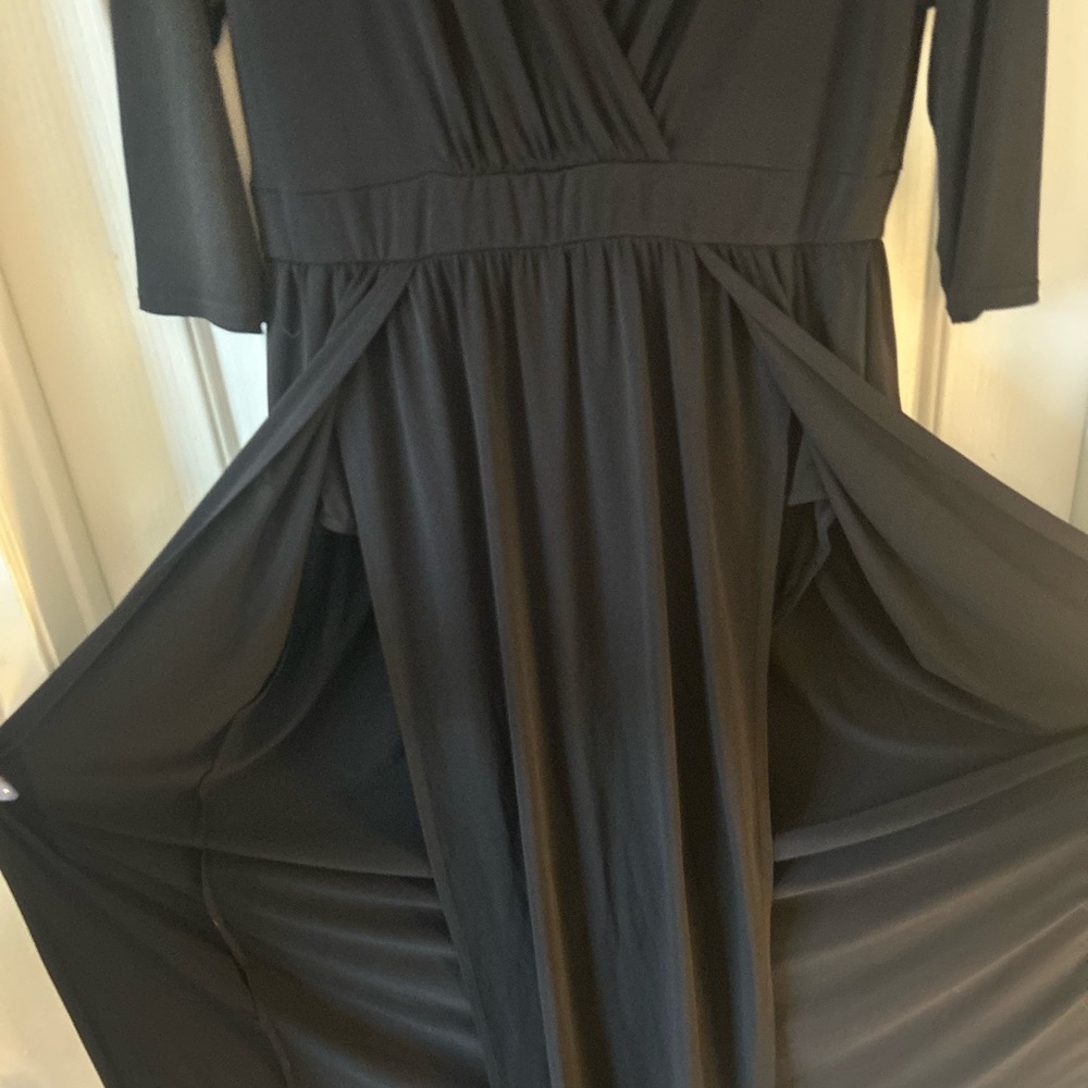 Black Double Split Maxi Dress - image 3